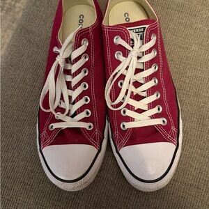 Converse Red and White Canvas Sneakers